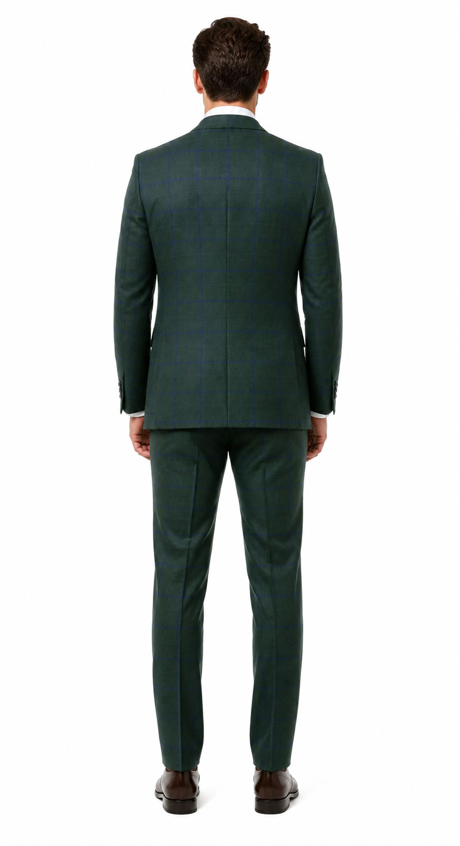 Mens Green Plaid 3-Piece Suit - Classic Check Slim Fit Suit for Weddings, Church, and Formal By Rossiman