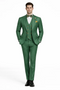 Menâ€™s Green Slim Fit Suit by Rossiman â€“ Stylish Double-Breasted Vest & Flat Front Pants