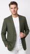 Men’s Green Windowpane Blazer – Two-Button Plaid Sport Coat for Weddings, Business and Modern Fit