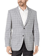 Mens Grey Checkered Blazer - AlbertoNardoniStore