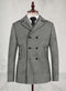 Mens Grey Plaid Peacoat