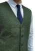 Green Tweed Suit  - Green Herringbone Fabric Suit - Vintage English Suit