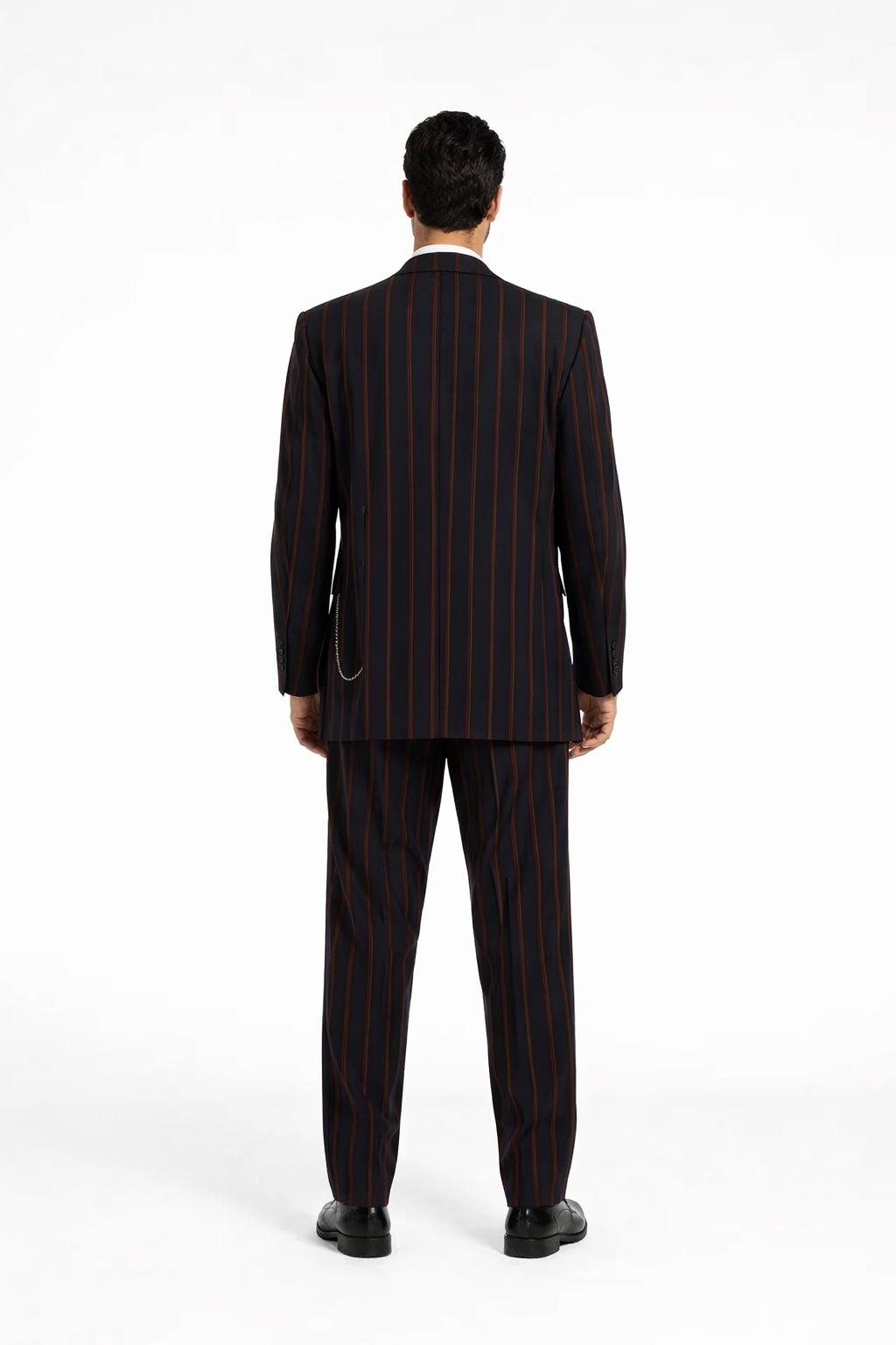Mens High Fashion Vested Black And Red Pinstripe Zoot Suit For Sale ~ Pachuco Mens Suit Perfect For Wedding