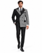 Mens Houndstooth Glen Plaid Double Breasted Two-Toned 100% Wool Side Vented Modern Fit Suit in Black & Brown by Statement