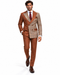 Mens Houndstooth Glen Plaid Double Breasted Two-Toned 100% Wool Side Vented Modern Fit Suit in Black & Brown by Statement