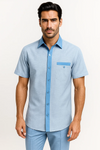 Men’s Houndstooth Walking Suit by Dreams by Zacchi – 2 Piece Lei sure Set in Sky Blue- $99