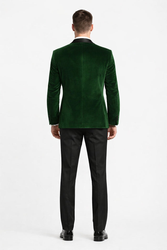 Mens Designer Velvet Tuxedo Jacket in Hunter Green