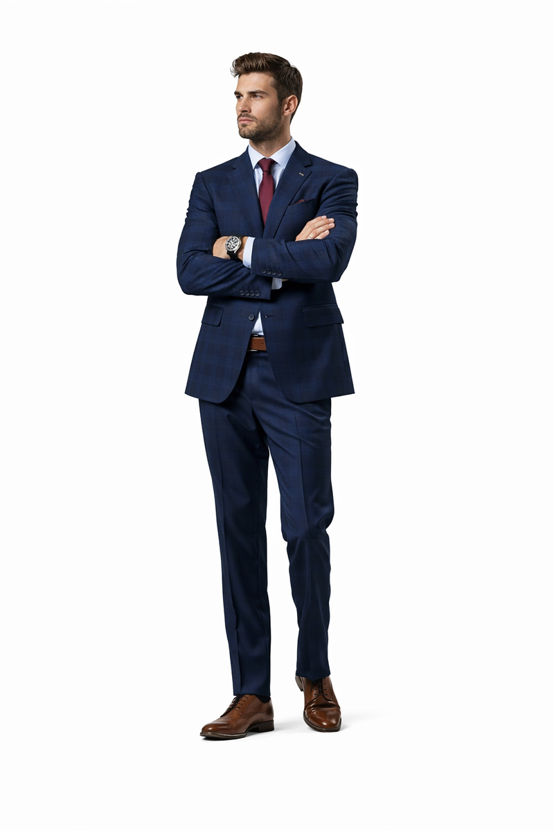 Stacy Adams Mens Hybrid Fit Sport Coat - Glen Plaid Pattern