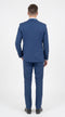 Mens Indigo Cobalt Blue Light Royal Blue Tuxedo Suit – Satin Shawl Lapel Wedding, Prom and Formal 2-Piece Suit