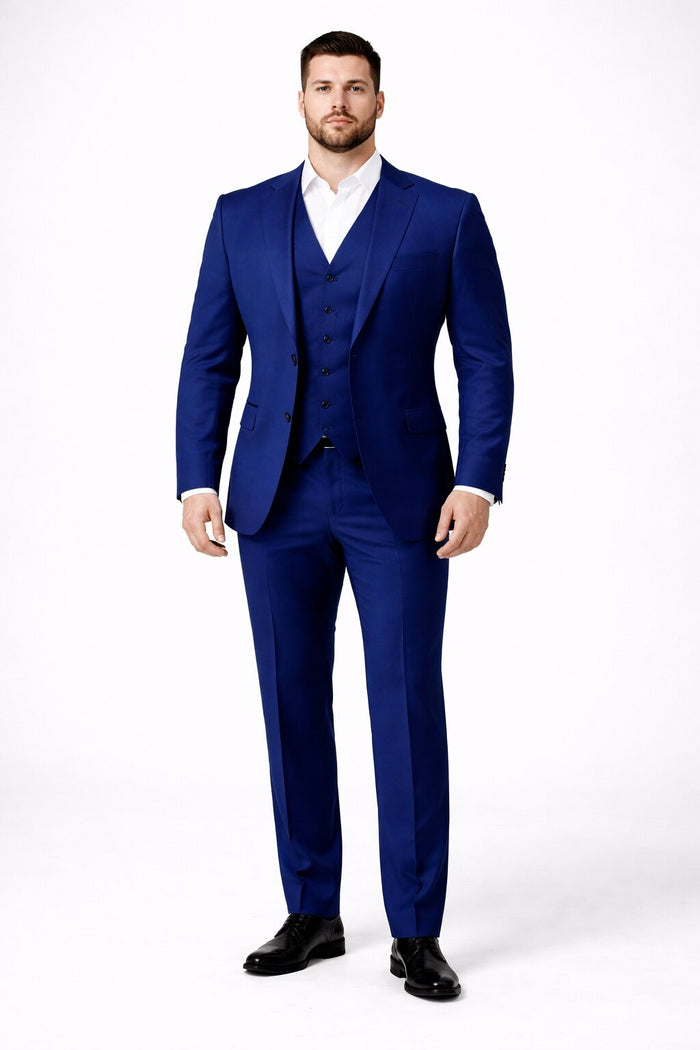 Porto Slim Fit, Pure Wool Suit & Vest by Tiglio Luxe TIG1036