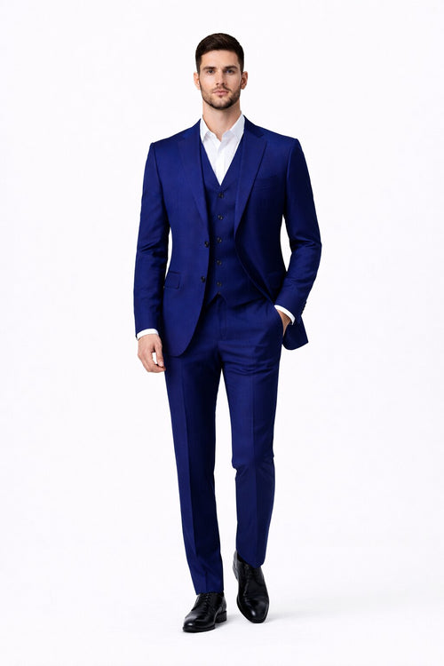 Porto Slim Fit, Pure Wool Suit & Vest by Tiglio Luxe TIG1036