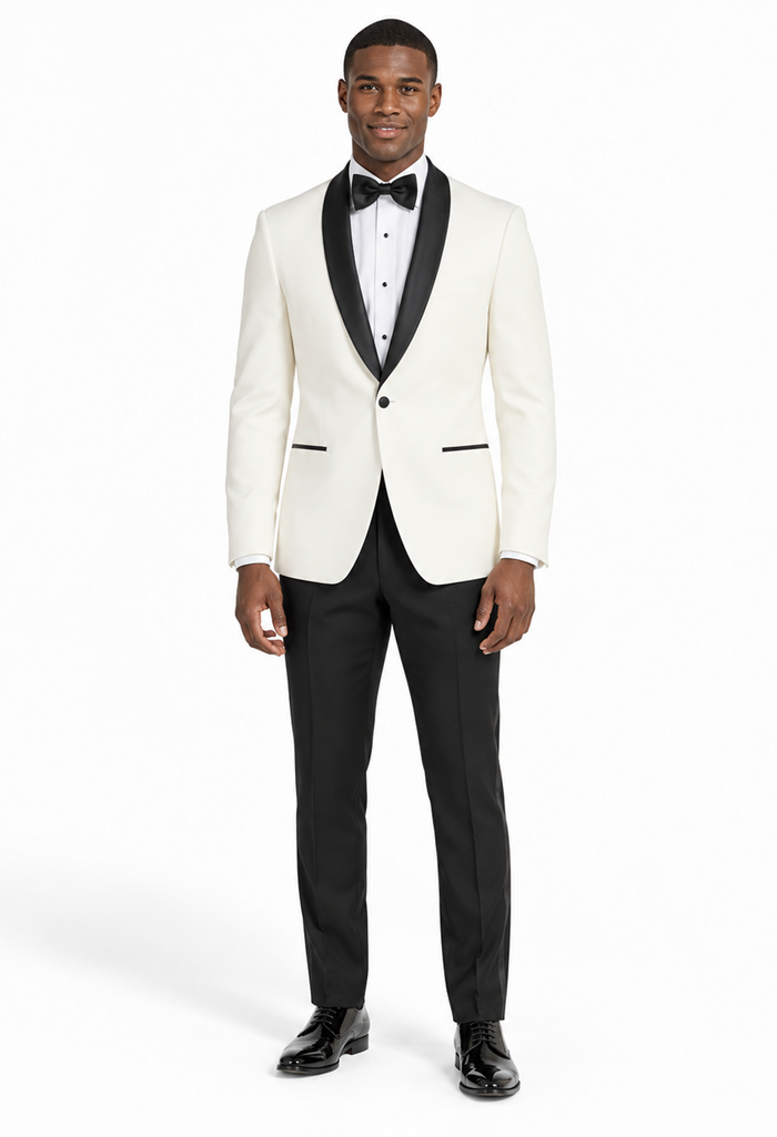 Mens Ivory & Black Dinner Jacket - Mens Evening jackets  - Tuxedo Dinner Jacket