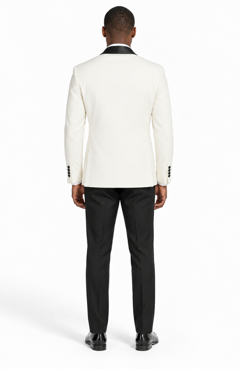 Mens Ivory & Black Dinner Jacket - Mens Evening jackets  - Tuxedo Dinner Jacket