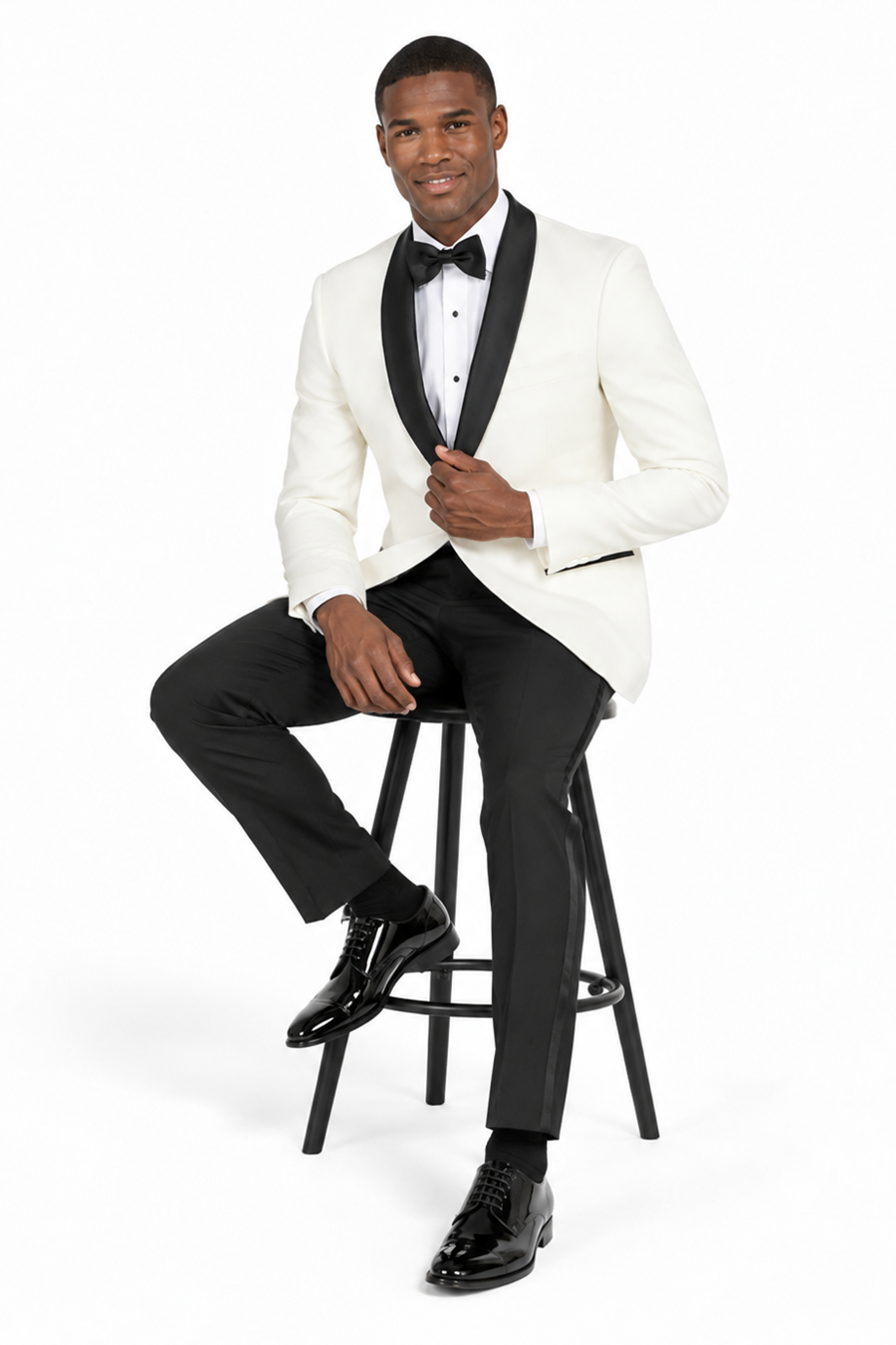 Mens Ivory & Black Dinner Jacket - Mens Evening jackets  - Tuxedo Dinner Jacket
