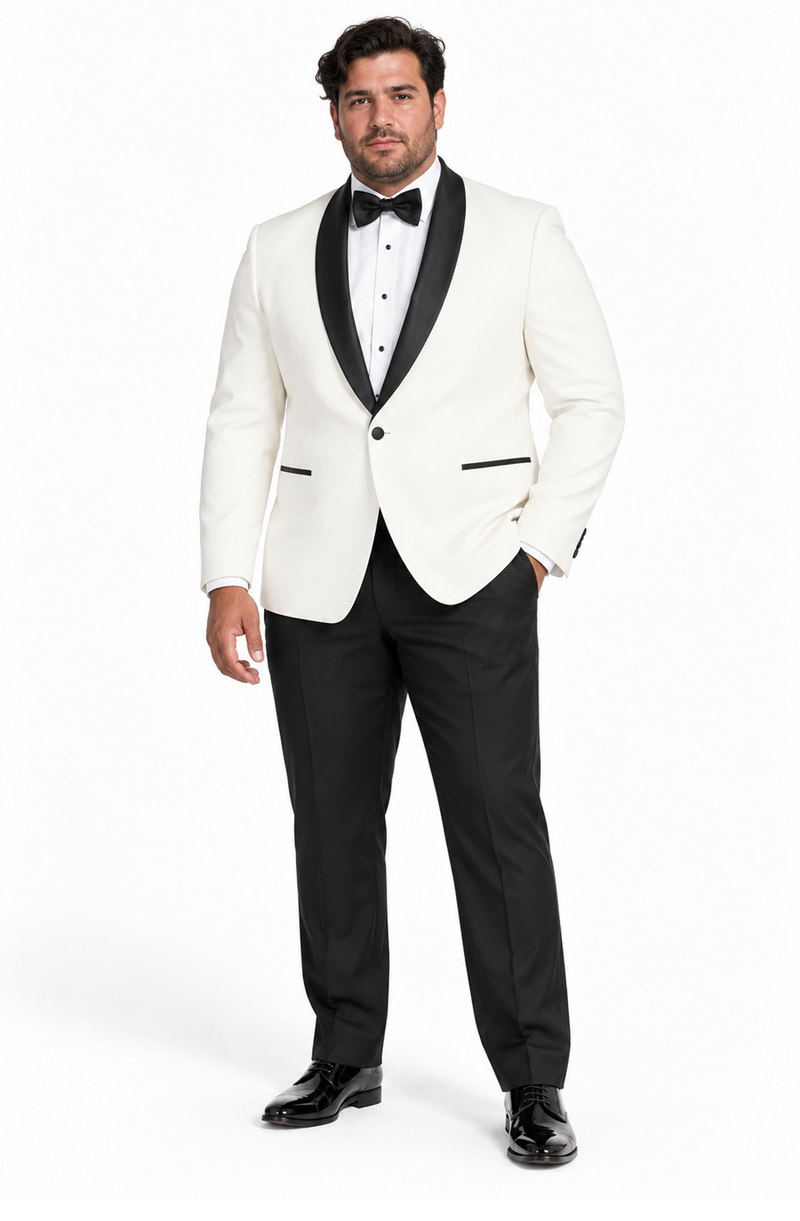 Mens Ivory & Black Dinner Jacket - Mens Evening jackets  - Tuxedo Dinner Jacket