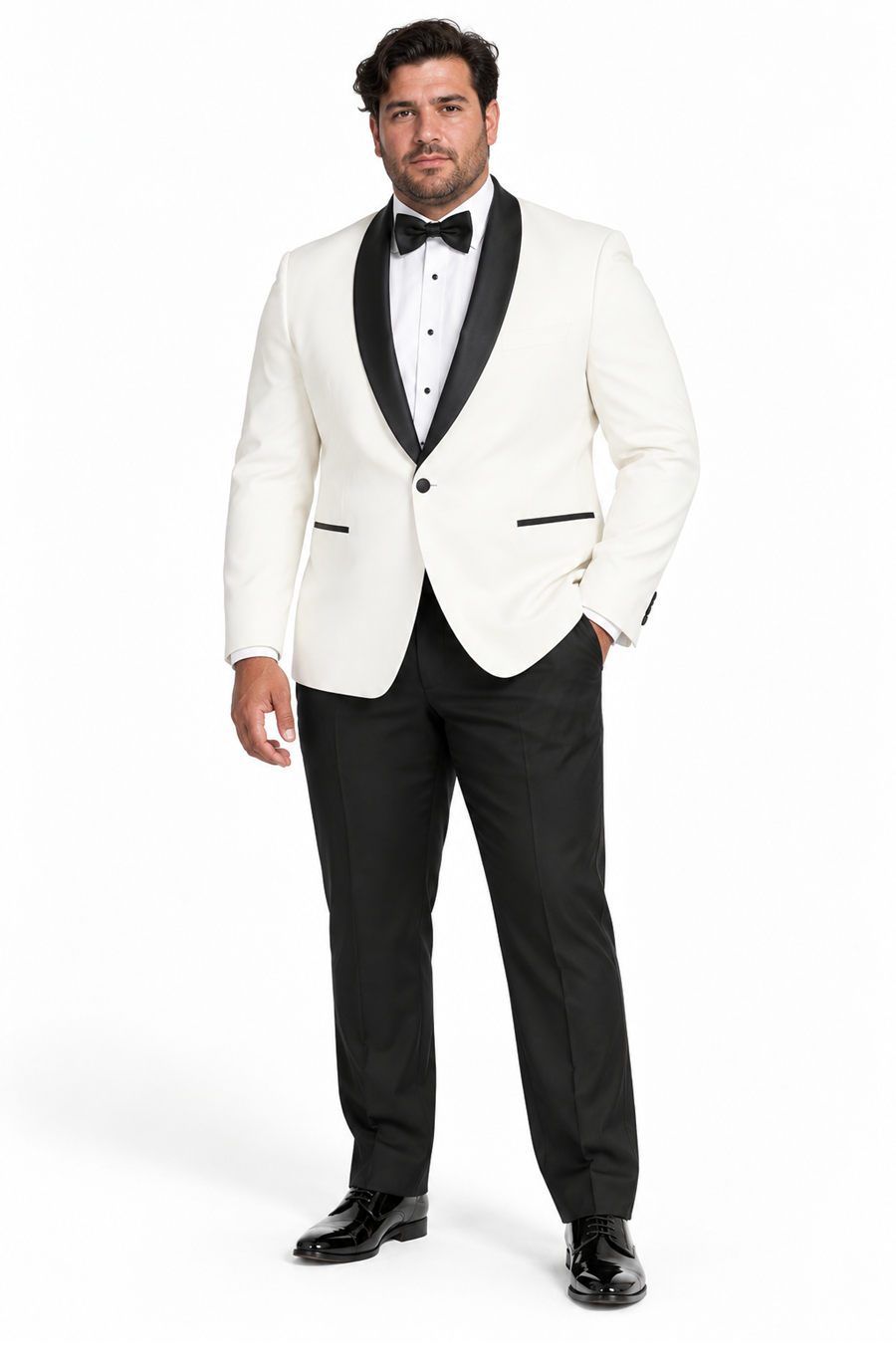 Mens Ivory & Black Dinner Jacket - Mens Evening jackets  - Tuxedo Dinner Jacket