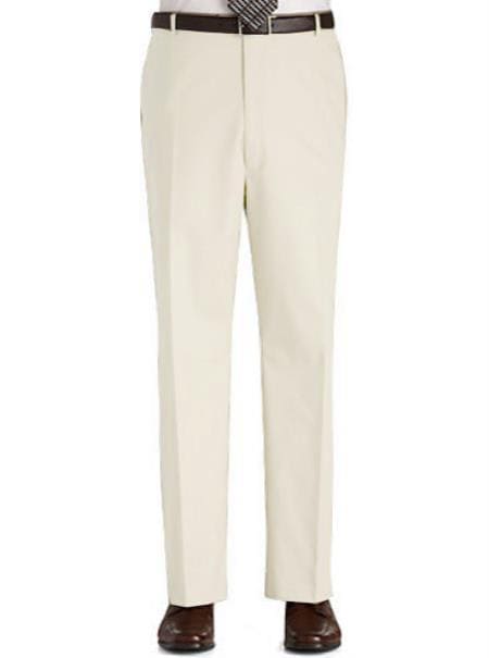 Mens Ivory Dress Pants - Cream Pants - Off White Slacks - AlbertoNardoniStore