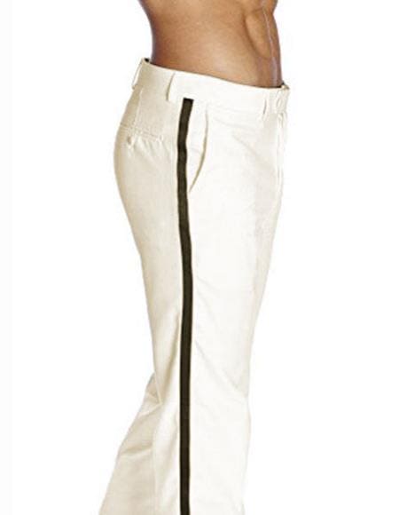 Mens Ivory Dress Pants - Cream Pants - Off White Slacks - AlbertoNardoniStore