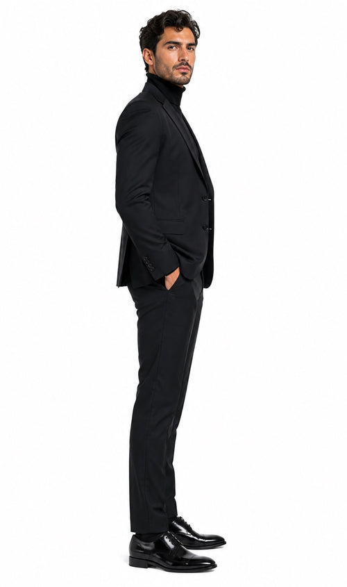 Men's John Wick Charcoal Or Black Suit Costume With Matching Turtle Neck Sweater (All Brand New)