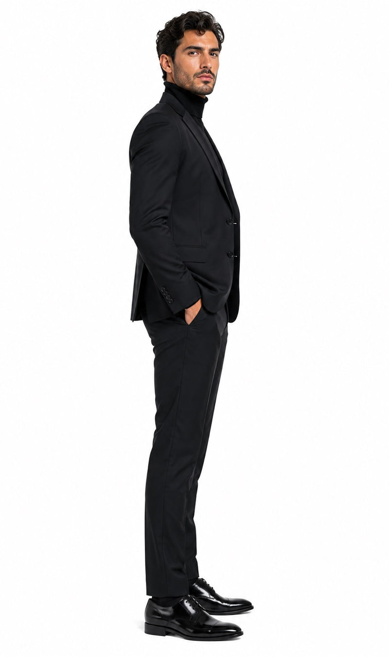 Men's John Wick Charcoal Or Black Suit Costume With Matching Turtle Neck Sweater (All Brand New)