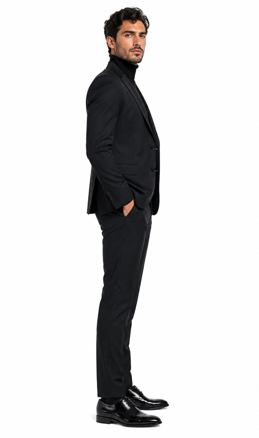 Men's John Wick Charcoal Or Black Suit Costume With Matching Turtle Neck Sweater (All Brand New)