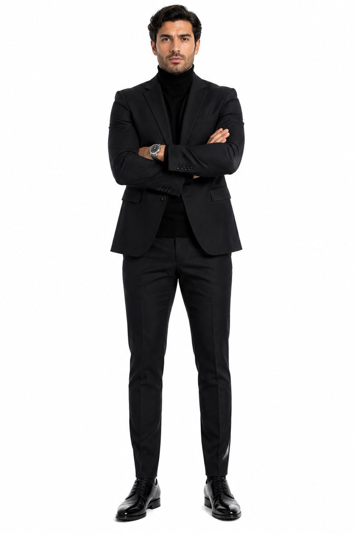 Men's John Wick Charcoal Or Black Suit Costume With Matching Turtle Neck Sweater (All Brand New)