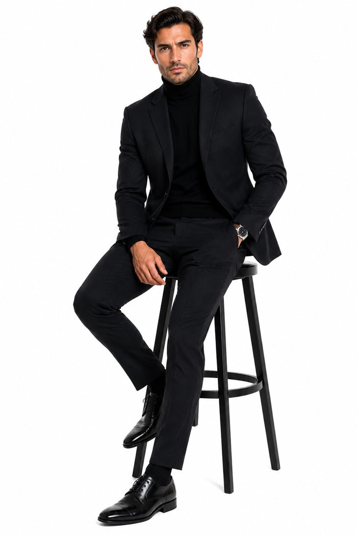 Men's John Wick Charcoal Or Black Suit Costume With Matching Turtle Neck Sweater (All Brand New)
