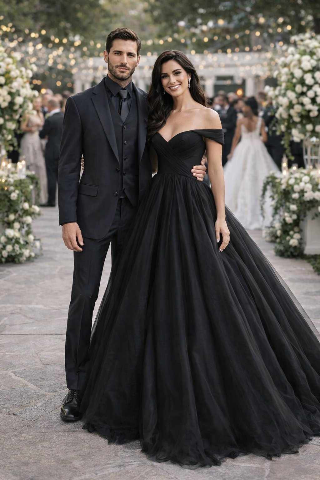 Mens John Wick Vested Black Suit