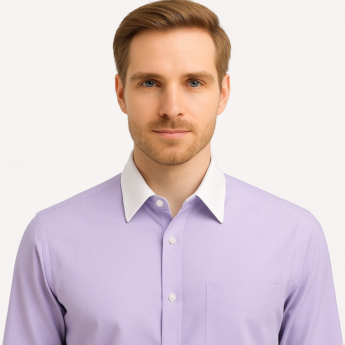 Classic Stylish Fashionable -White Collar Two Toned Contrast white collars Multi-color Men's Dress Shirt