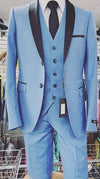 Men Light Blue Tuxedo - Blue Tuxedo Wedding - Steel Blue Tuxedo