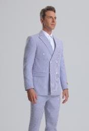 Mens Light Blue Pinstripe Suit - AlbertoNardoniStore