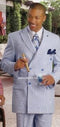 Mens Light Blue Pinstripe Suit - AlbertoNardoniStore