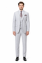 Men’s Light Grey Sharkskin 3 Piece Suit – Two Button Vested Modern Formal Business Suit for Wedding in silver Ice Gray