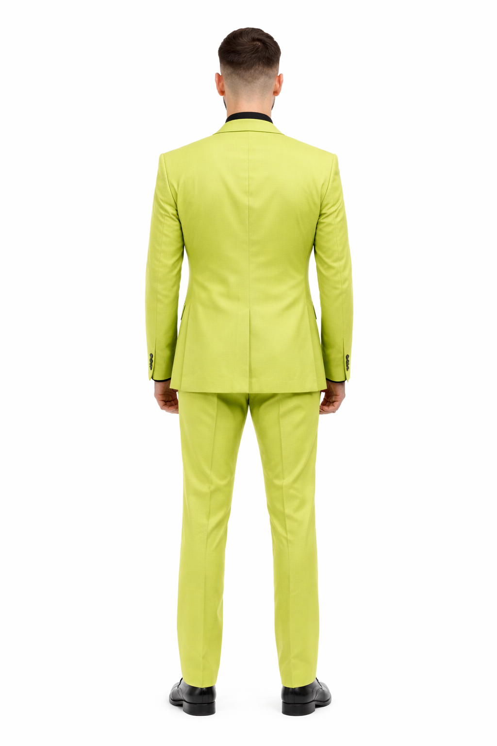 Men's Lime Green Three-Piece Suit with Floral Tie â€“ Slim Fit Tuxedo for Weddings & Parties