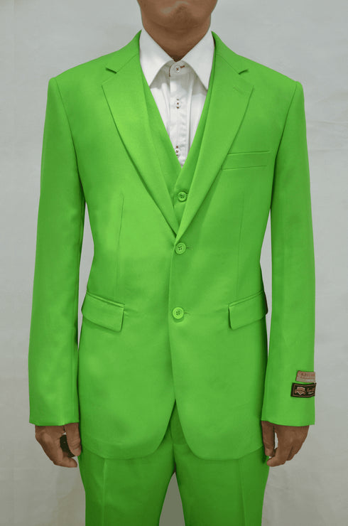 Mens Linen Suits - Summer Apple Green Suit - AlbertoNardoniStore