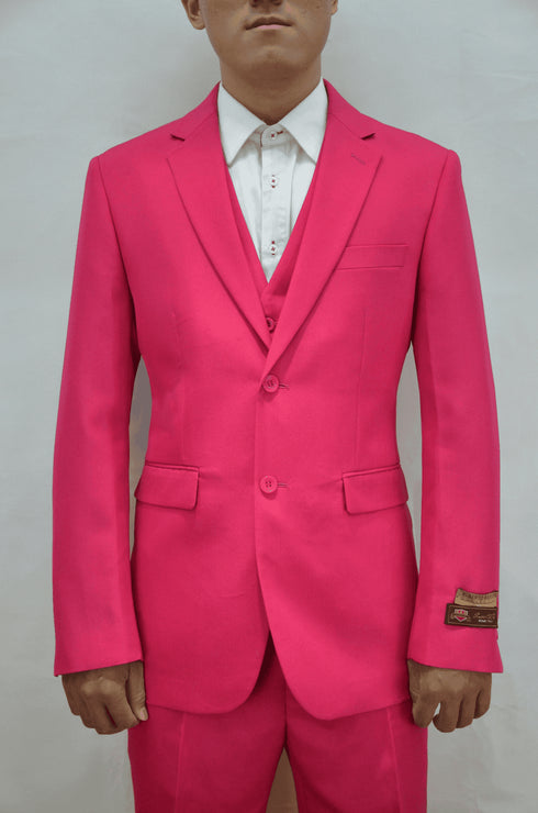 Mens Linen Suits - Summer Fuschia Suit - AlbertoNardoniStore