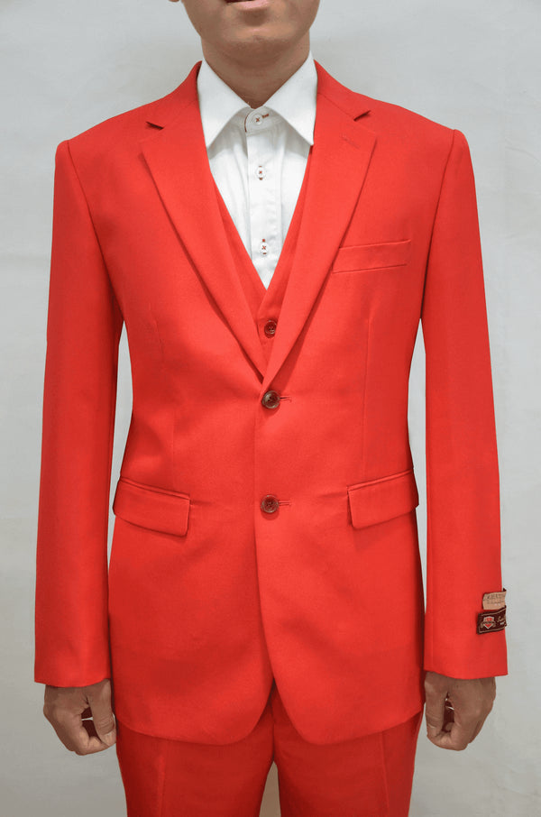 Mens Linen Suits - Summer Orange Suit - AlbertoNardoniStore