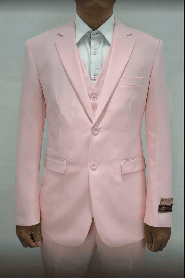 Mens Linen Suits - Summer Pink Suit - AlbertoNardoniStore