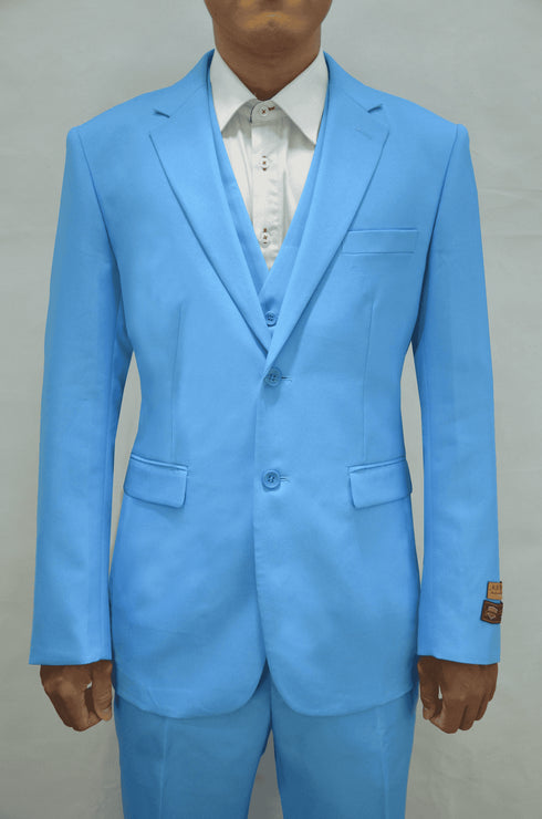 Mens Linen Suits - Summer Turquoise Suit - AlbertoNardoniStore