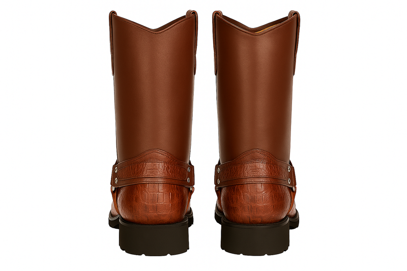Men's Los Altos Caiman Tail Skin Biker Boots