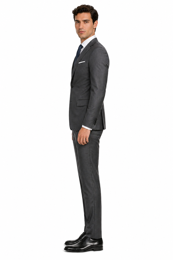 Mens Tiglio Gray Suit – Classic 2 Piece Grey Suit for Wedding, Business and Formal Wear
