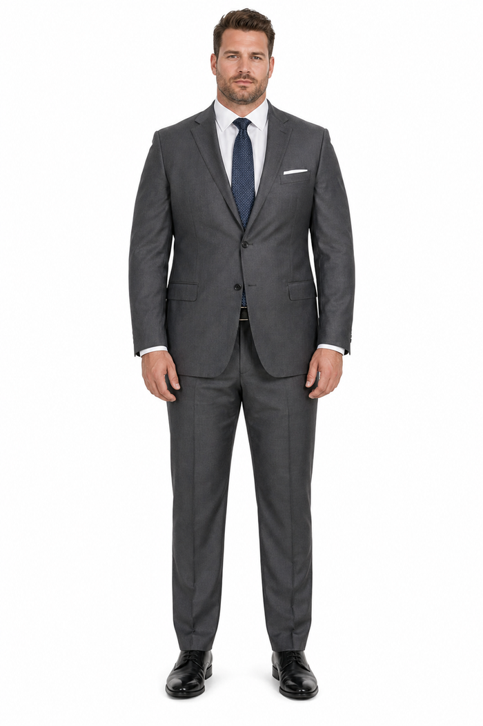 Mens Tiglio Gray Suit – Classic 2 Piece Grey Suit for Wedding, Business and Formal Wear