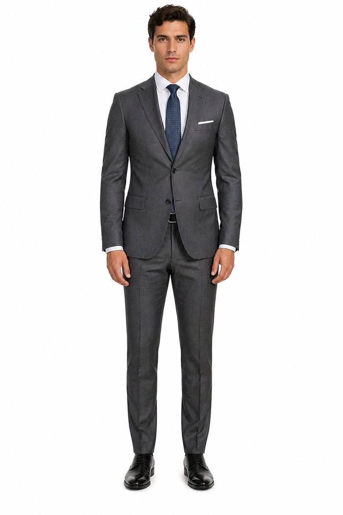 Mens Tiglio Gray Suit – Classic 2 Piece Grey Suit for Wedding, Business and Formal Wear