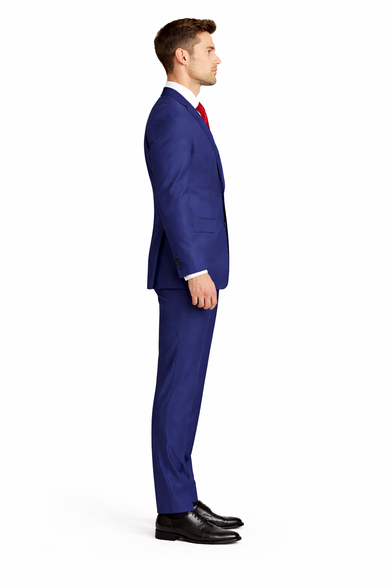 Mens Tiglio Solid Navy Suit – Classic 2 Piece Navy Blue Suit for Wedding, Business & Formal Wear