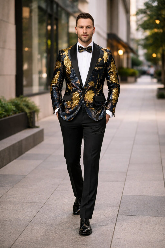 Mardi Gras Party Outfits For Guys - Mens Mardi Gras Costumes - Gold ~ Black