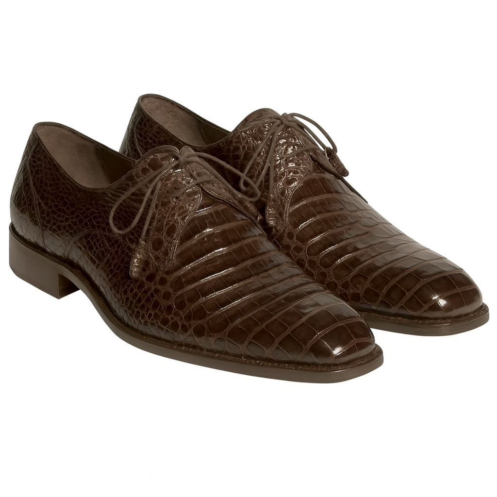 Mens Mezlan Anderson Caiman Crocodile Dress Shoe in Brown