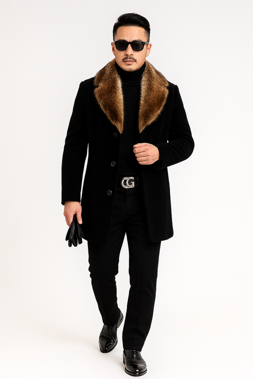Mens Mid-Length Coats - 3/4 Length Mens Coat