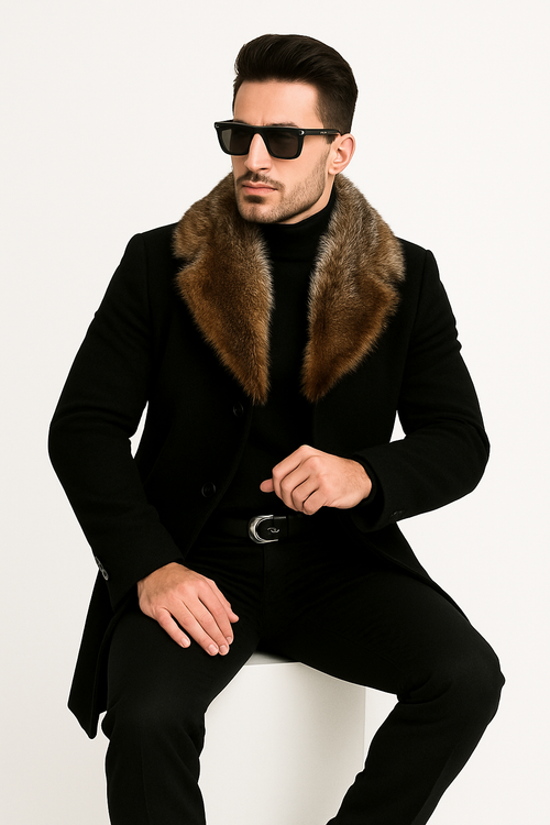 Mens Mid-Length Coats - 3/4 Length Mens Coat