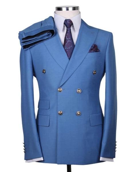 Mens Blue Double Breasted Suit – Alberto Nardoni