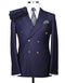 Mens Navy Blue Double Breasted Suit - AlbertoNardoniStore